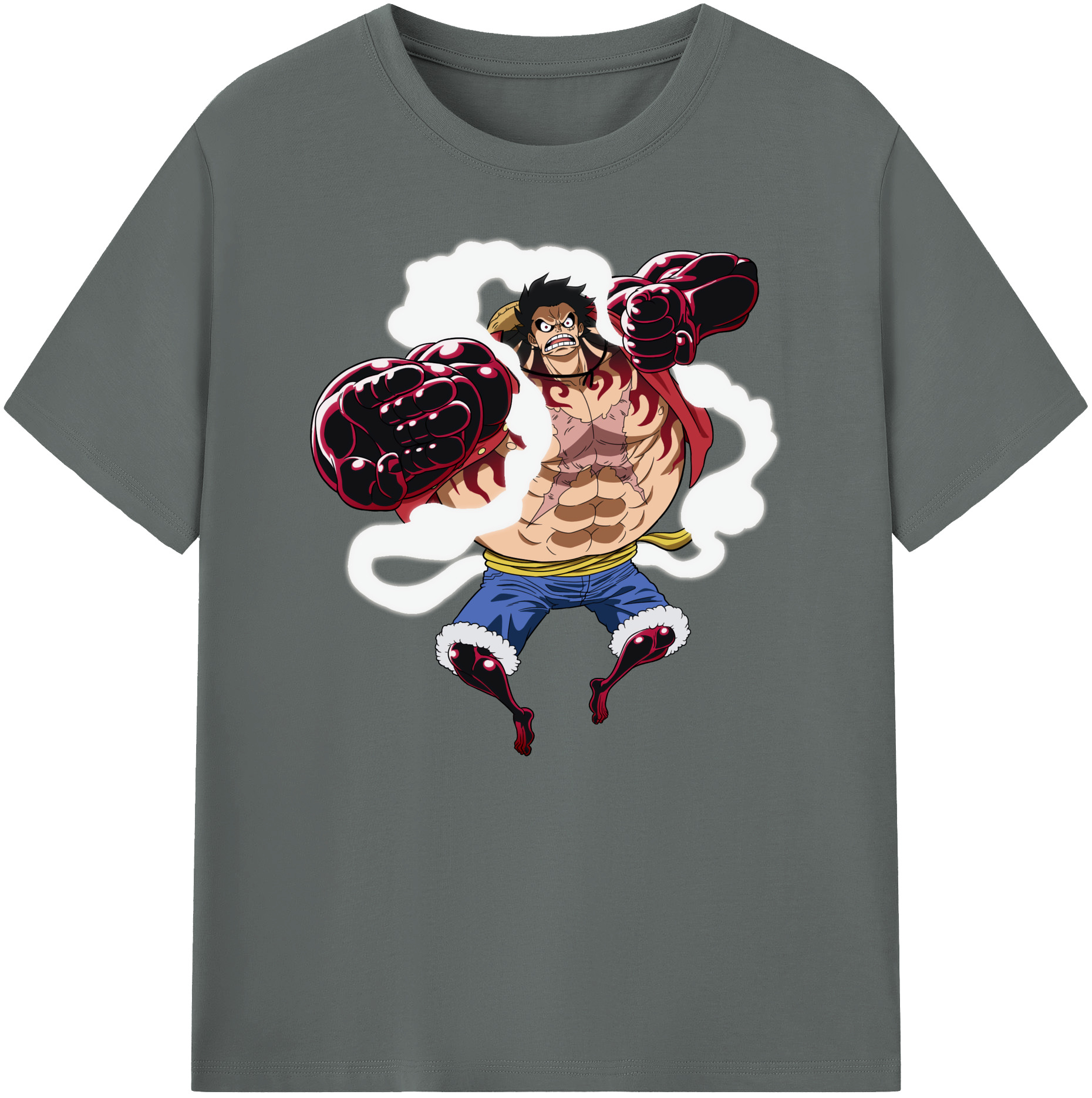 ワンピース モンキー・D・ルフィ ONE PIECE Monkey D. Luffy 綿100％ メンズ半袖Tシャツ｜肌触りやわらか＆通気性